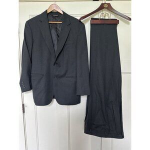 Jos A Bank Suit Mens 40R Charcoal Gray Wool Classic Blazer 33x329 Pants Set FLAW